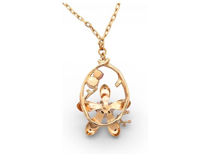 NEUF COLLIER PHILIPPE FERRANDIS EROLI FLEURS PIERRES EN METAL DORE NECKLACE Multicolore - vue 4