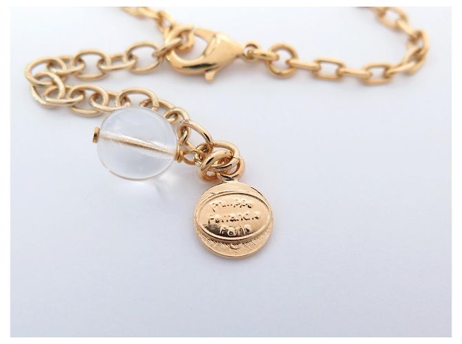 NEUF COLLIER PHILIPPE FERRANDIS EROLI FLEURS PIERRES EN METAL DORE NECKLACE Multicolore - vue 6