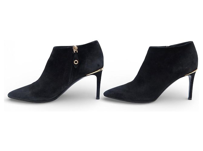 BOTINES LOUIS VUITTON DE TACÓN BAJO TAMAÑO 36 EN SEDA NEGRA Negro - vista 2