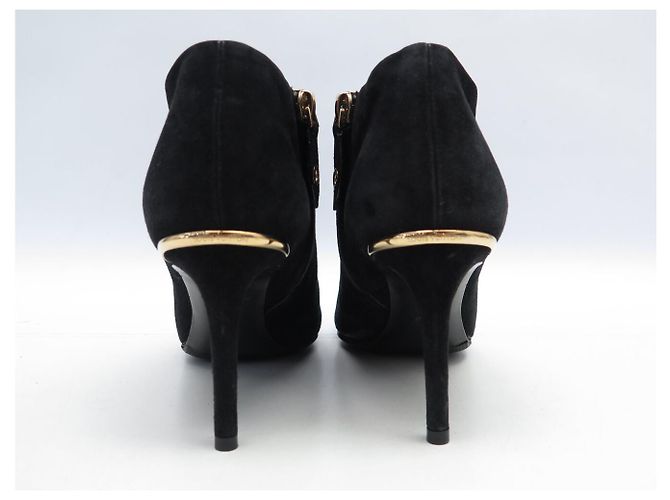 BOTINES LOUIS VUITTON DE TACÓN BAJO TAMAÑO 36 EN SEDA NEGRA Negro - vista 5