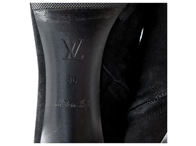 BOTINES LOUIS VUITTON DE TACÓN BAJO TAMAÑO 36 EN SEDA NEGRA Negro - vista 7