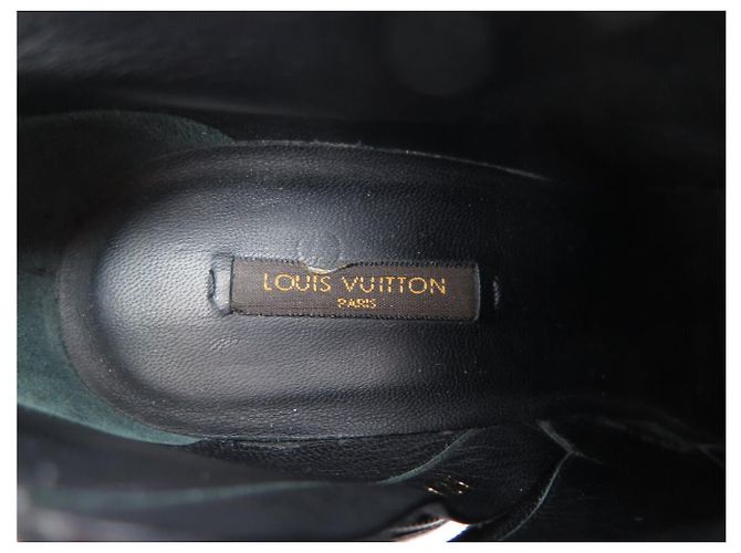 BOTINES LOUIS VUITTON DE TACÓN BAJO TAMAÑO 36 EN SEDA NEGRA Negro - vista 9