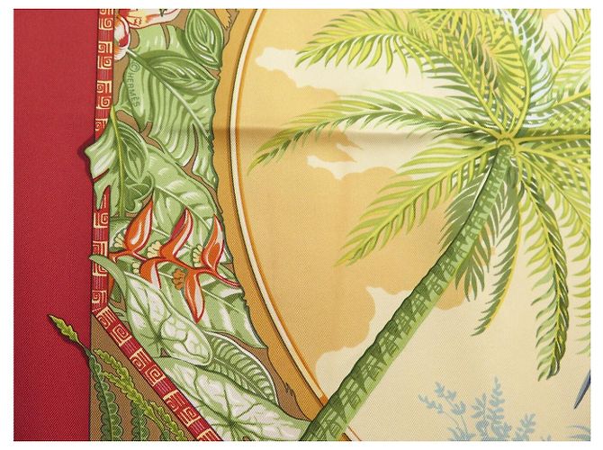 Hermès FOULARD HERMES ALOHA DI BOURTHOUMIEUX 90 CM IN SETA + SCATOLA Multicolore - vista 10