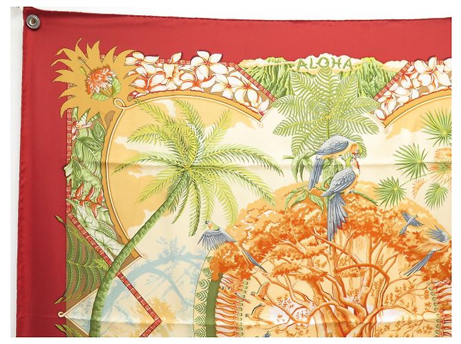 Hermès FOULARD HERMES ALOHA DI BOURTHOUMIEUX 90 CM IN SETA + SCATOLA Multicolore - vista 2
