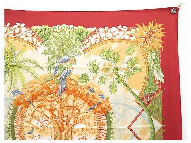 Hermès FOULARD HERMES ALOHA DI BOURTHOUMIEUX 90 CM IN SETA + SCATOLA Multicolore - vista 3