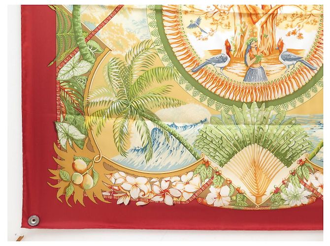 Hermès FOULARD HERMES ALOHA DI BOURTHOUMIEUX 90 CM IN SETA + SCATOLA Multicolore - vista 5