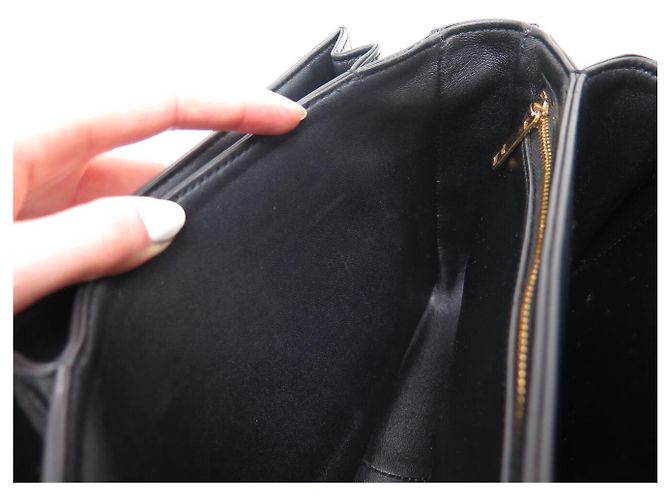 Céline BORSA CELINE TRIOMPHE 187363 IN PELLE DI VITELLO LUCIDA NERA Nero - vista 14