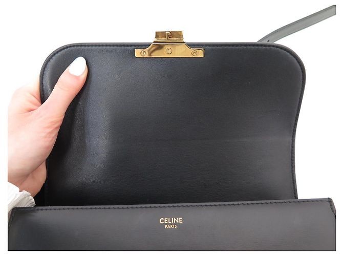 Céline BORSA CELINE TRIOMPHE 187363 IN PELLE DI VITELLO LUCIDA NERA Nero - vista 8