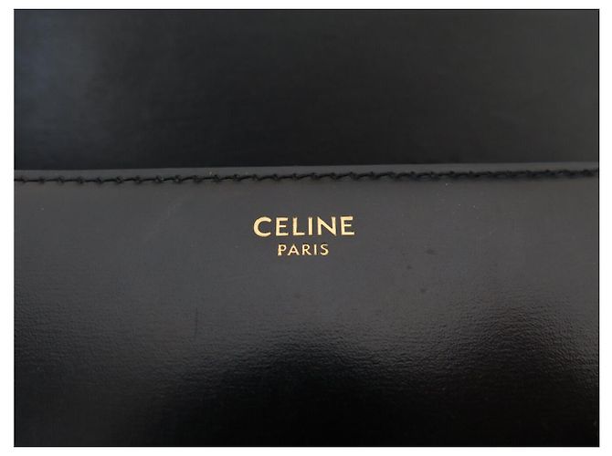 Céline BORSA CELINE TRIOMPHE 187363 IN PELLE DI VITELLO LUCIDA NERA Nero - vista 9