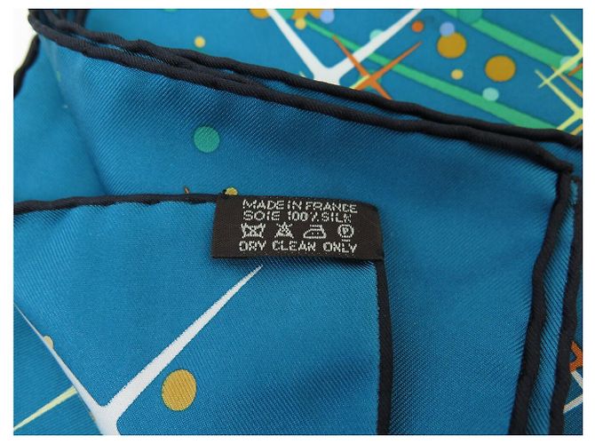 Hermès NUOVO FULARD HERMES MAGIC KELLY RYBALTCHENKO 90 SETA BLU - vista 12