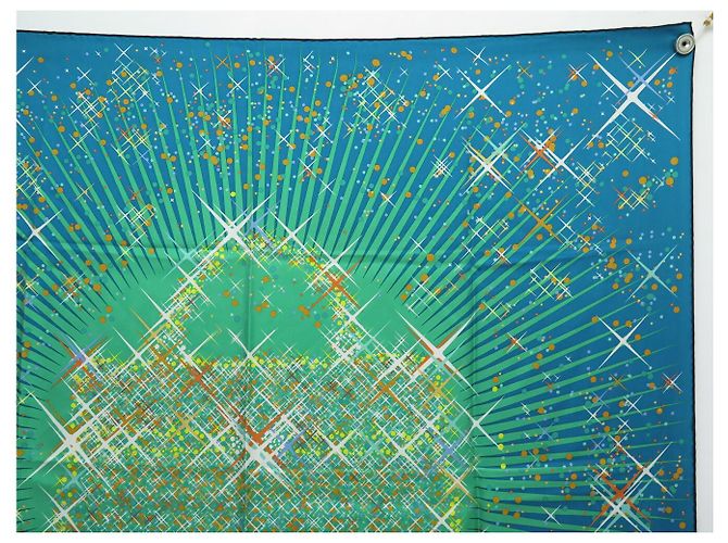 Hermès NUOVO FULARD HERMES MAGIC KELLY RYBALTCHENKO 90 SETA BLU - vista 3