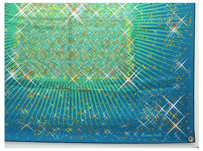 Hermès NUOVO FULARD HERMES MAGIC KELLY RYBALTCHENKO 90 SETA BLU - vista 4