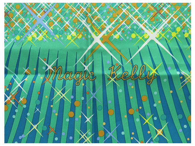 Hermès NUOVO FULARD HERMES MAGIC KELLY RYBALTCHENKO 90 SETA BLU - vista 6