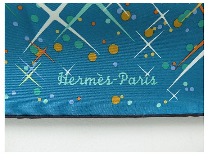 Hermès NUOVO FULARD HERMES MAGIC KELLY RYBALTCHENKO 90 SETA BLU - vista 7