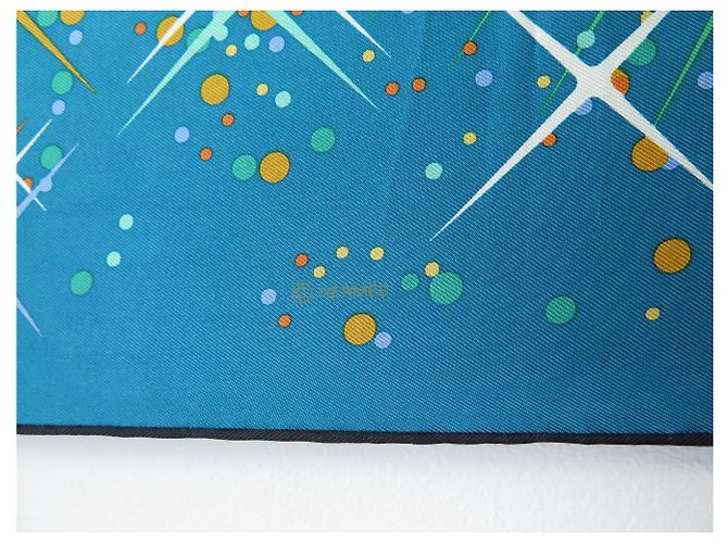 Hermès NUOVO FULARD HERMES MAGIC KELLY RYBALTCHENKO 90 SETA BLU - vista 8