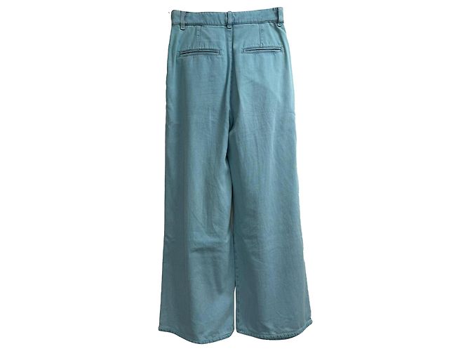 Timeless Jeans a vita alta e gamba larga Chanel in cotone blu - vista 2