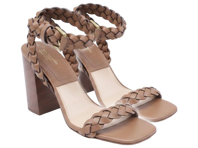 Sandali intrecciati Pippa in pelle marrone di Michael Kors Rosso - vista 3