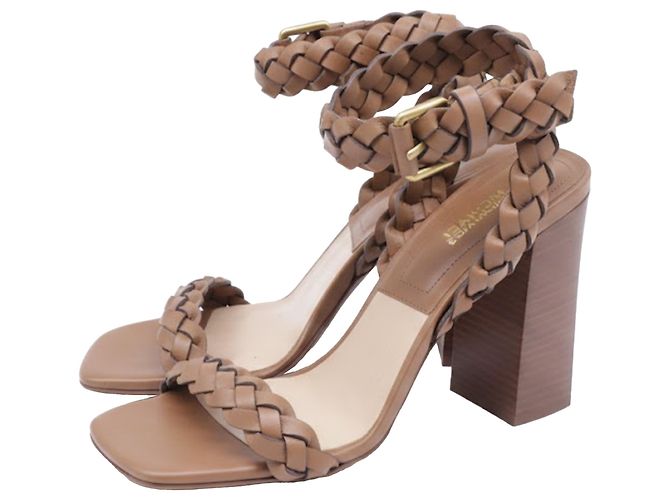 Sandali intrecciati Pippa in pelle marrone di Michael Kors Rosso - vista 4
