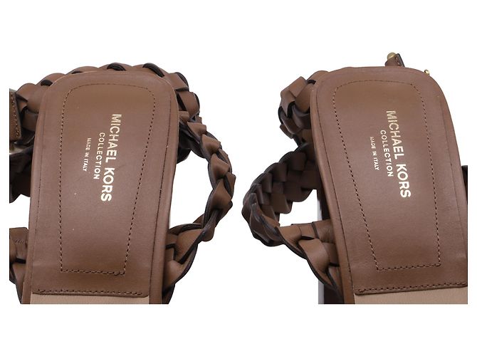 Sandali intrecciati Pippa in pelle marrone di Michael Kors Rosso - vista 8