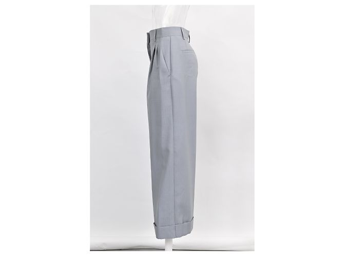 Fendi Gerade Bein Hose aus hellblauer Wolle - Ansicht 4