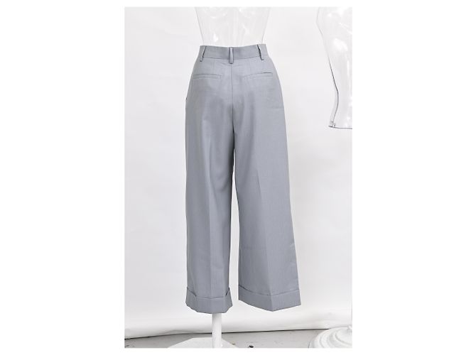 Fendi Gerade Bein Hose aus hellblauer Wolle - Ansicht 6