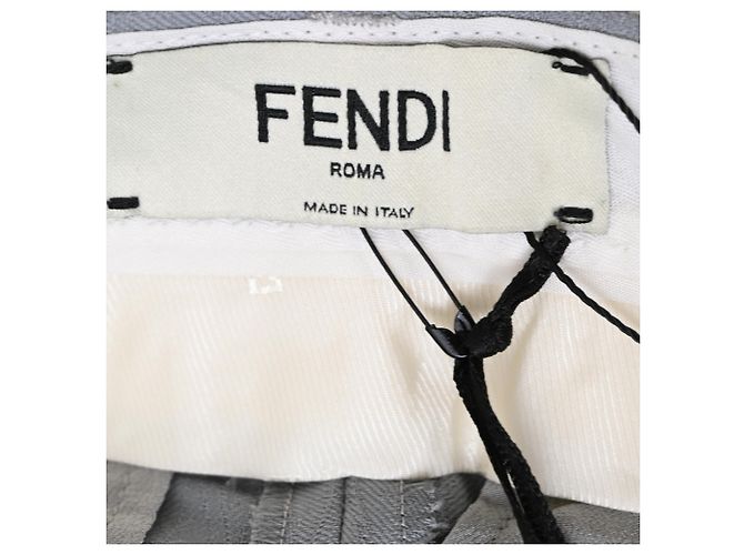 Fendi Gerade Bein Hose aus hellblauer Wolle - Ansicht 7
