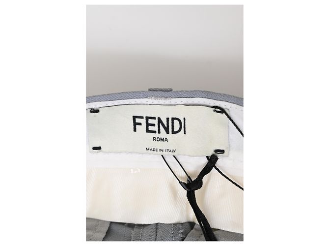 Fendi Gerade Bein Hose aus hellblauer Wolle - Ansicht 8