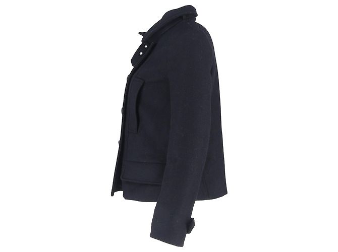 Isabel Marant Etoile Double-Breasted Coat in Navy Blue Wool - view 2