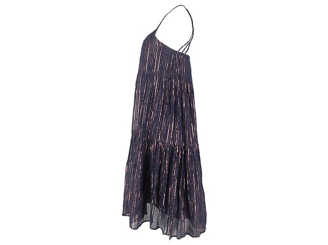 Abito lungo fino al ginocchio Samara in lurex blu navy di Ulla Johnson Multicolore - vista 2