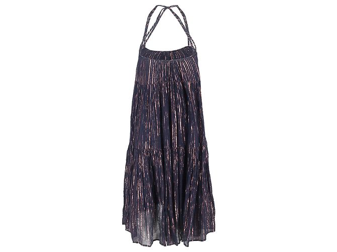 Abito lungo fino al ginocchio Samara in lurex blu navy di Ulla Johnson Multicolore - vista 3