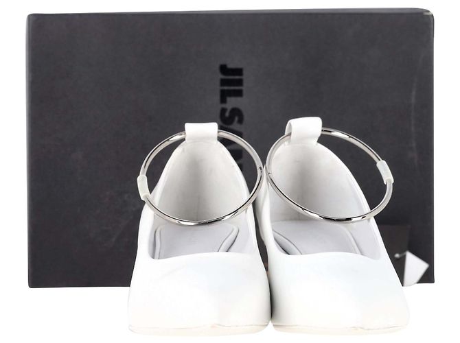 Pumps Alima Jil Sander in pelle bianca Bianco Crudo - vista 2