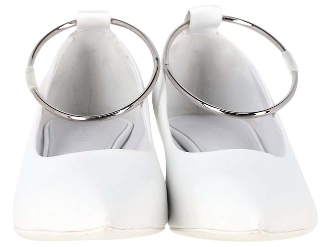 Pumps Alima Jil Sander in pelle bianca Bianco Crudo - vista 3