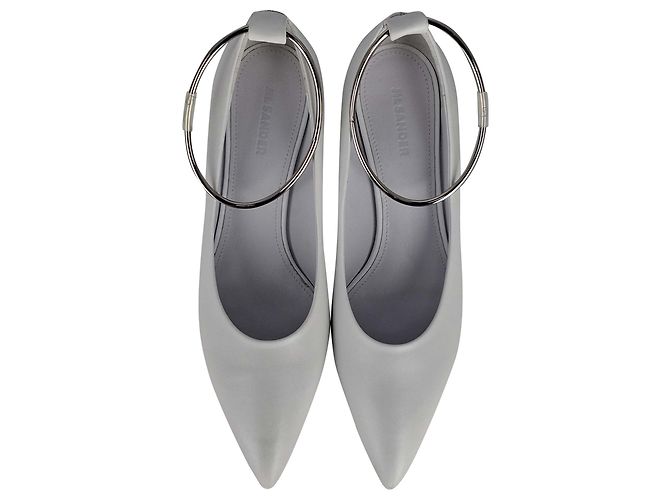 Pumps Alima Jil Sander in pelle bianca Bianco Crudo - vista 7