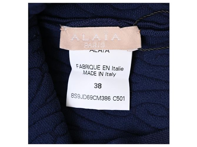Gonna Texturizzata Alaïa Lunghezza Ginocchio in Viscosa Blu - vista 4