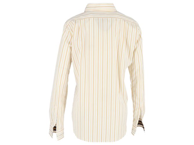 Camisa de botones a rayas Dries Van Noten en algodón amarillo - vista 3