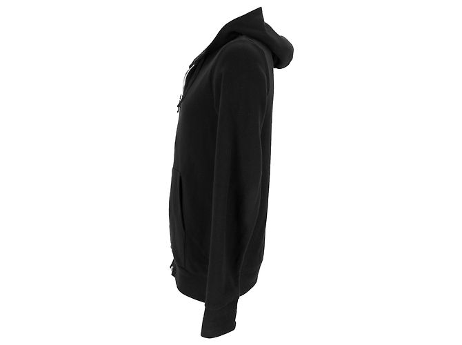 Balmain Kapuzenpullover mit Reißverschluss aus schwarzer Baumwolle - Ansicht 2