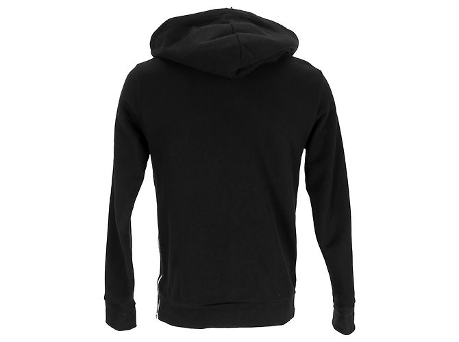 Balmain Kapuzenpullover mit Reißverschluss aus schwarzer Baumwolle - Ansicht 3