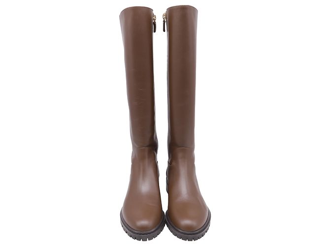 Botas altas de cuero marrón Stuart Weitzman City Castaño Roja - vista 2