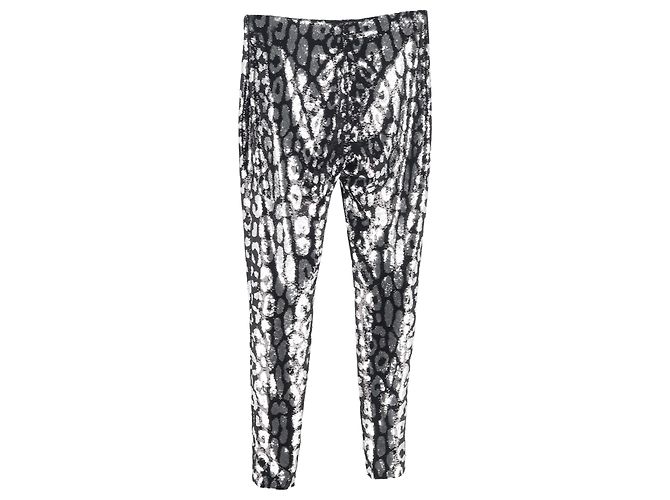 Tom Ford Leopard Print Sequined Leggings in Silver Polyamide Silvery - view 2