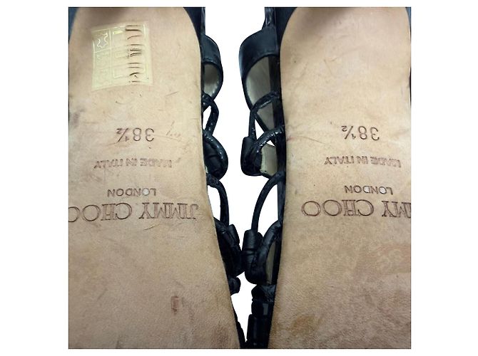 Sandali con tacco a taglio Jimmy Choo in pelle nera Nero - vista 9