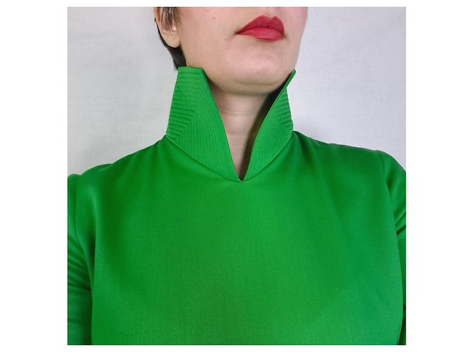 Genny Vintage grünes Wollkleid - Ansicht 11