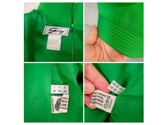 Genny Vintage grünes Wollkleid - Ansicht 12