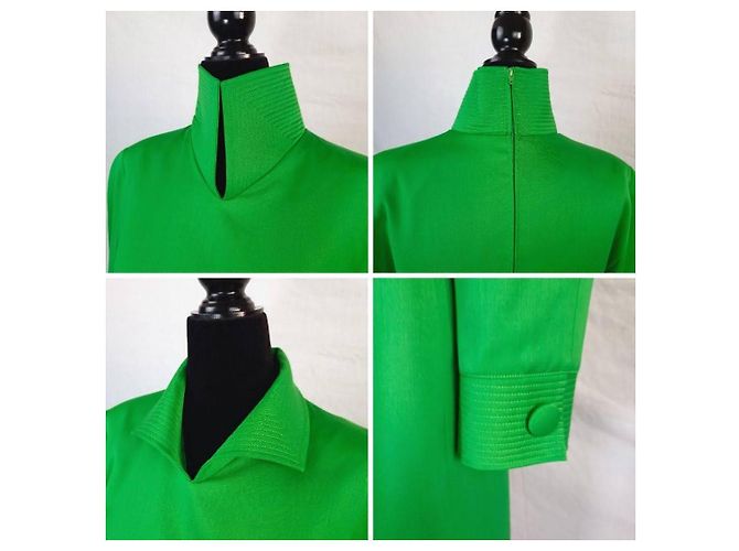 Genny Vintage grünes Wollkleid - Ansicht 13