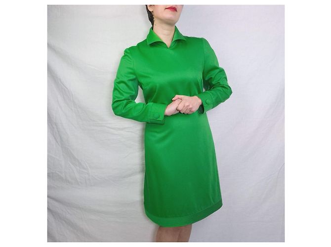 Genny Vintage grünes Wollkleid - Ansicht 5