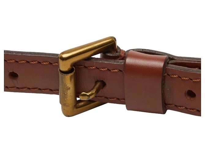 Cinghia a spalla in pelle marrone Louis Vuitton - vista 4