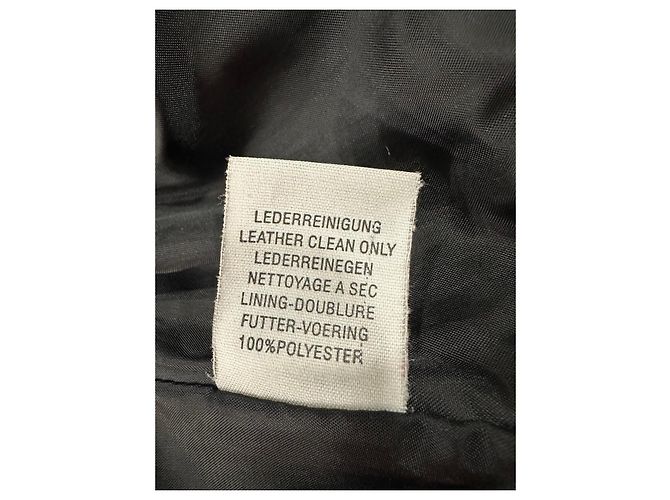 Autre Marque Schwarze Lederjacke mit Reißverschluss - Ansicht 8