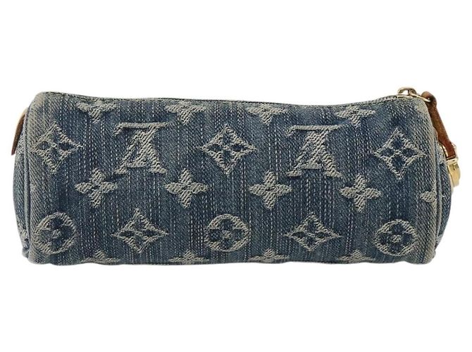Louis Vuitton Speedy Pochette Denim GM Blu - vista 2