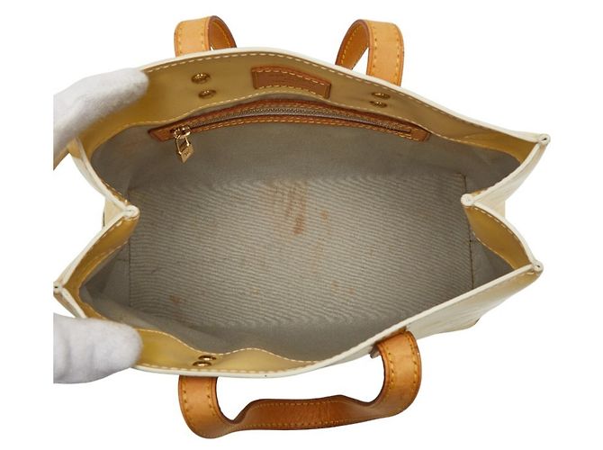 Borsa Louis Vuitton Monogram Vernis Reed PM Beige - vista 9