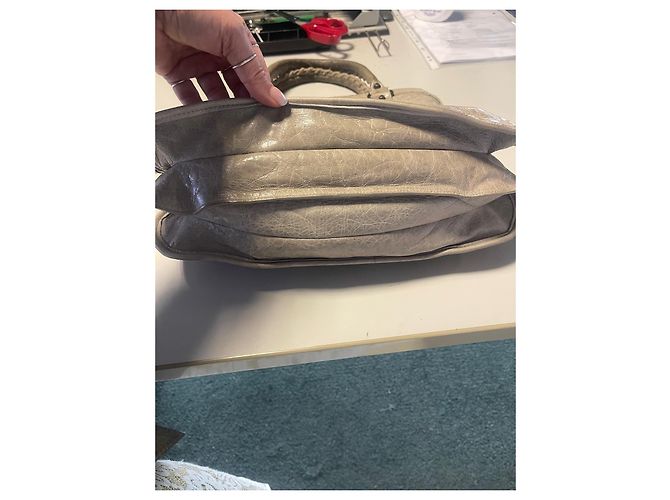 Balenciaga Velo Ledertasche Grau - Ansicht 17