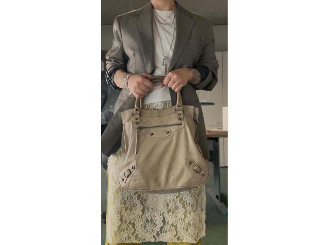 Balenciaga Velo Ledertasche Grau - Ansicht 4